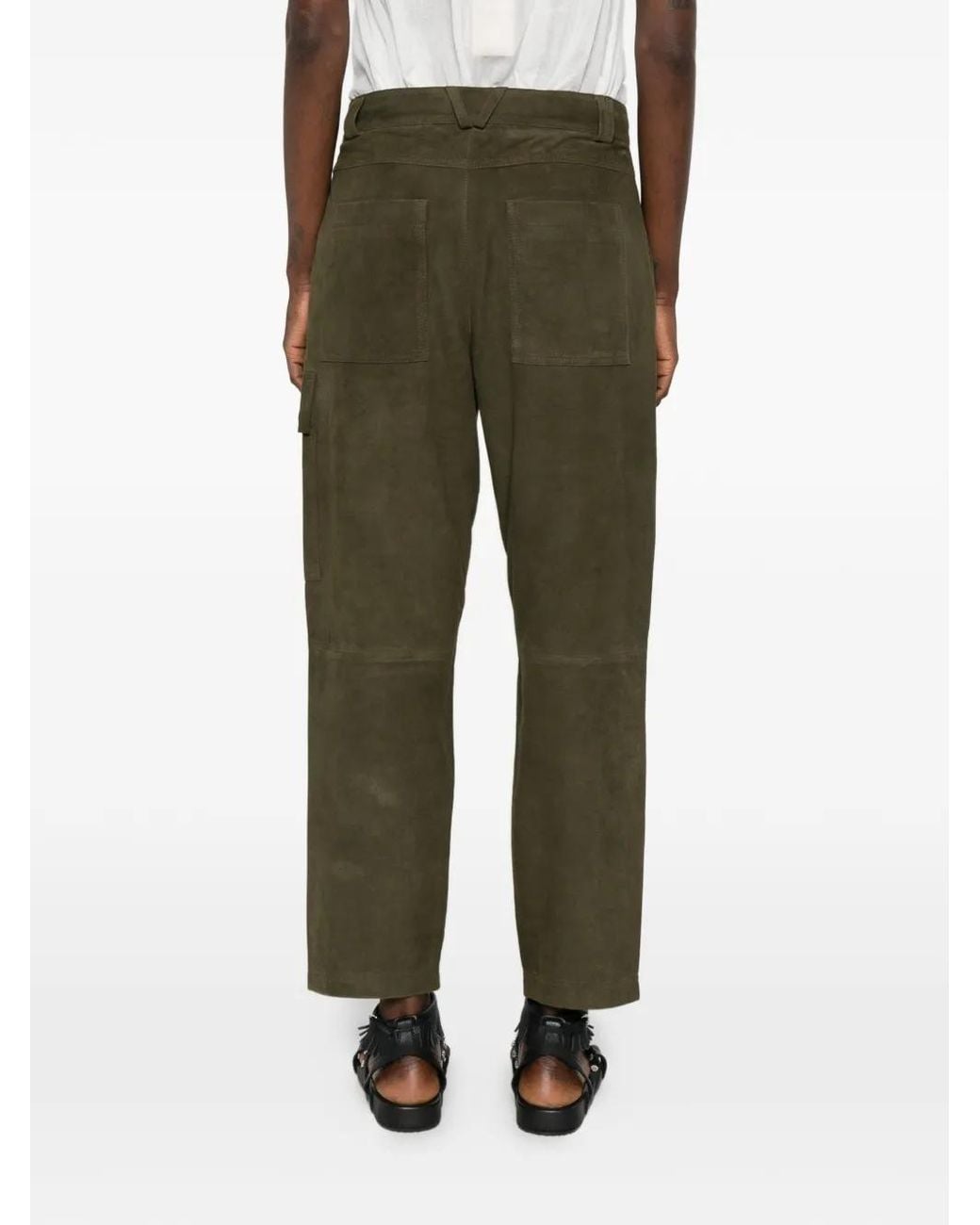 Ba&sh Green Leather Trousers