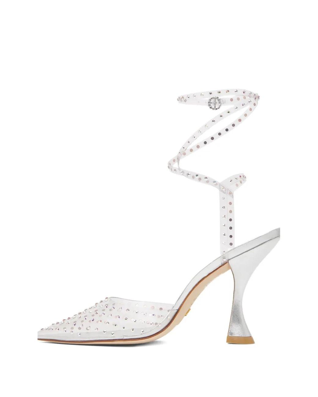 Stuart Weitzman White 100Mm Glam Xcurve Embellished Pumps