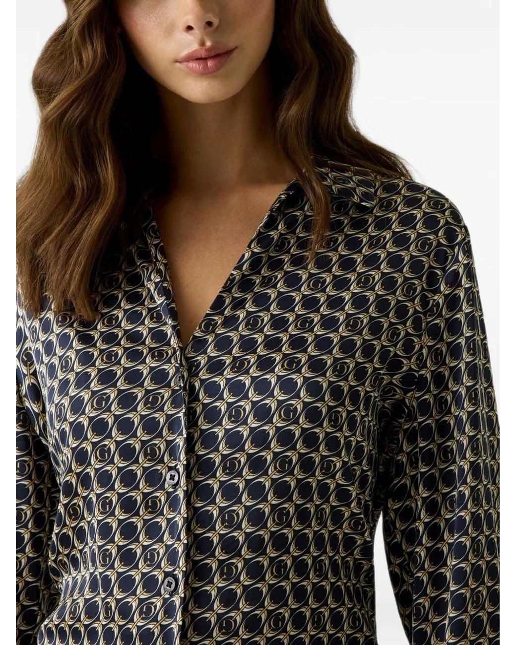Guess Black Geometric-Print Shirt