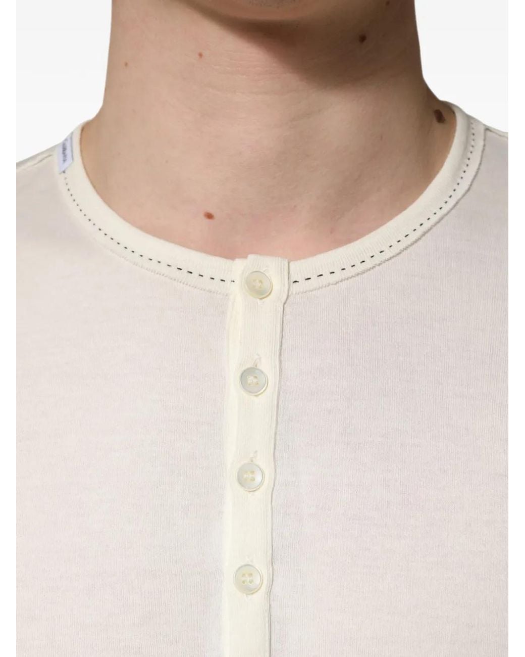 Dolce & Gabbana Henley Langarmpullover in White für Herren