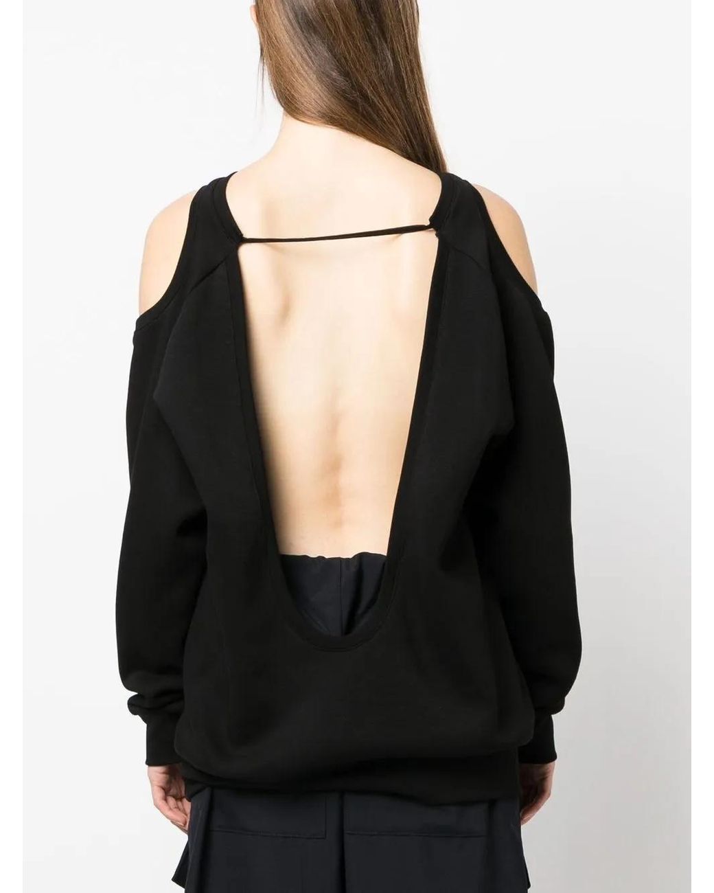 Ioana Ciolacu Black Backless Cut-Out Sweatshirt