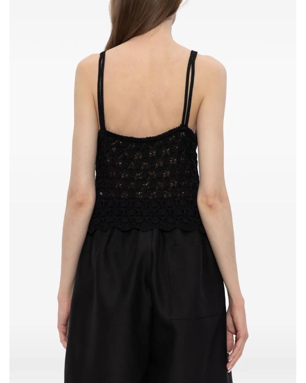 Akep Black Knitted V-Neck Top