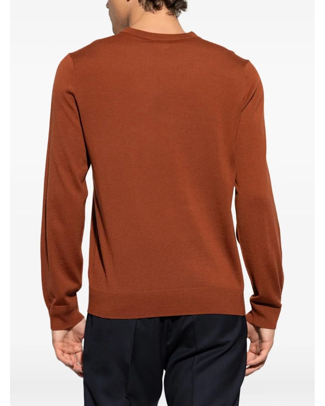 Paul Smith Brown Washable Merino Wool Sweater for men