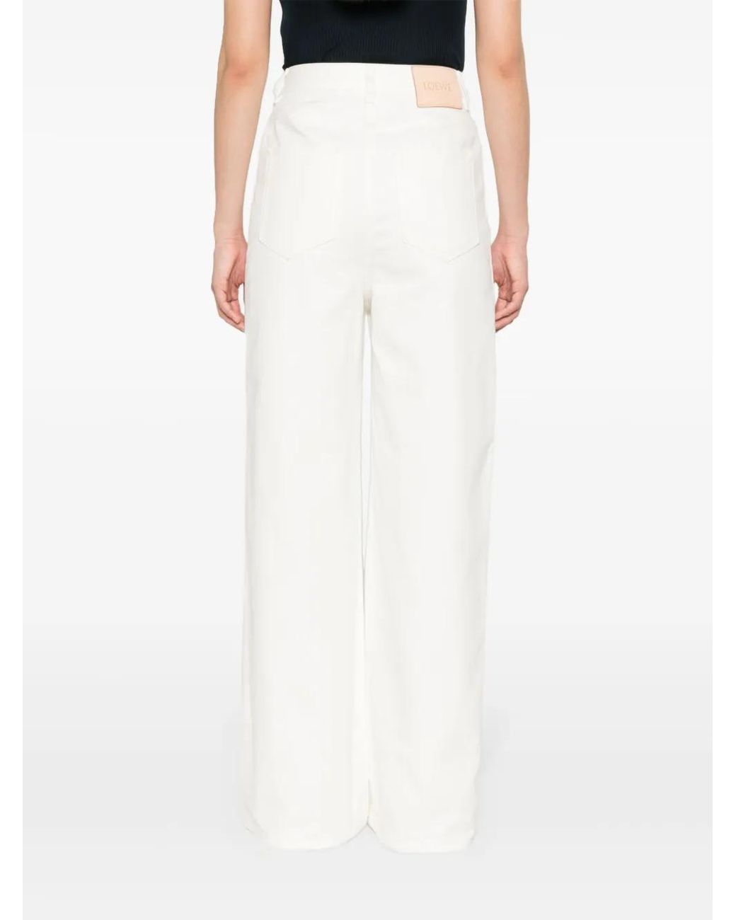 Loewe White High-Rise Straight-Leg Jeans