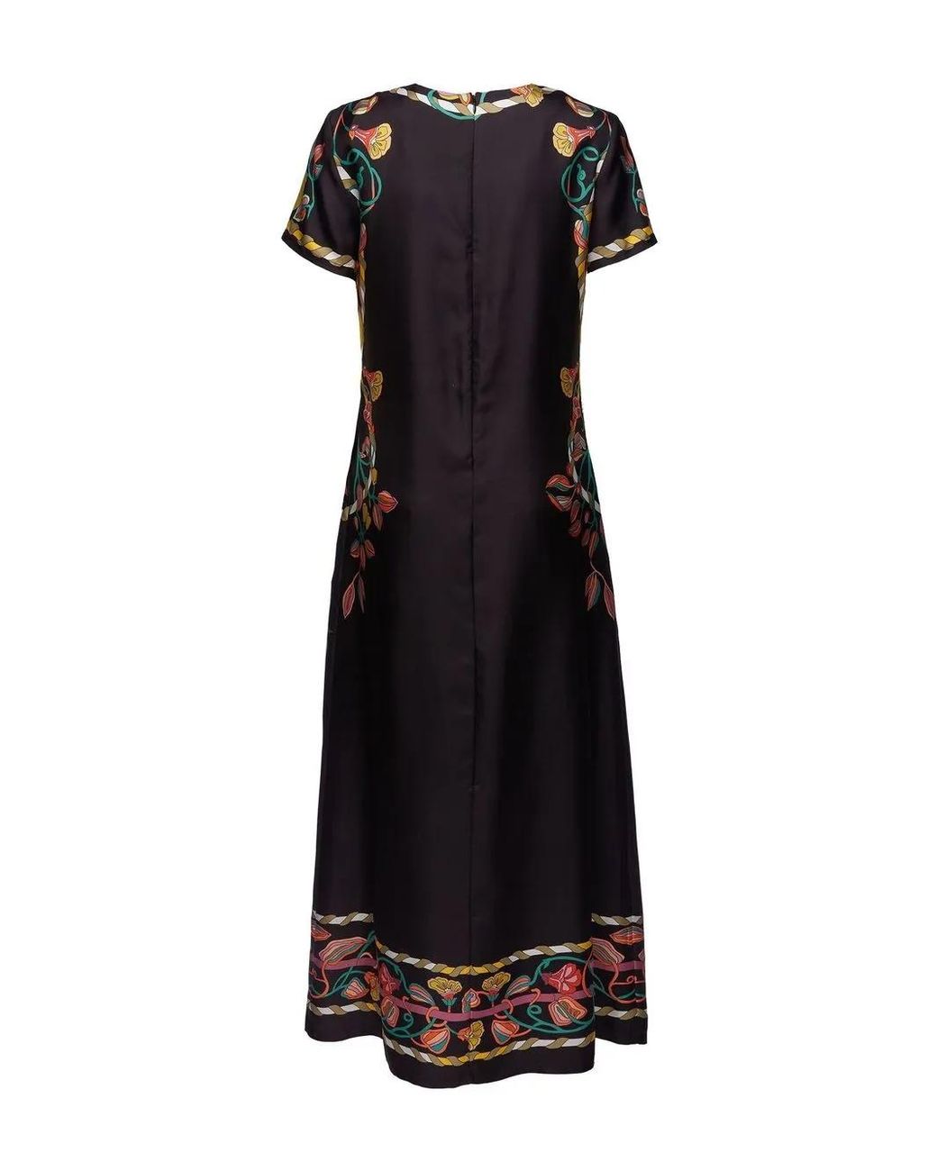 LaDoubleJ Black Graphic-Print Midi Dress