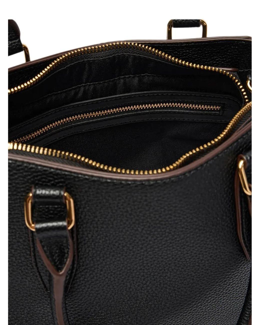 Love Moschino Black Logo-Plaque Pebbled Tote Bag