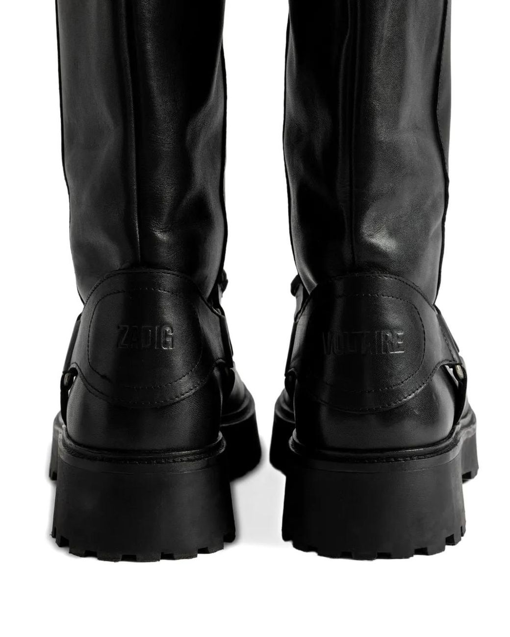 Zadig & Voltaire Black Angie Leather Biker Boots