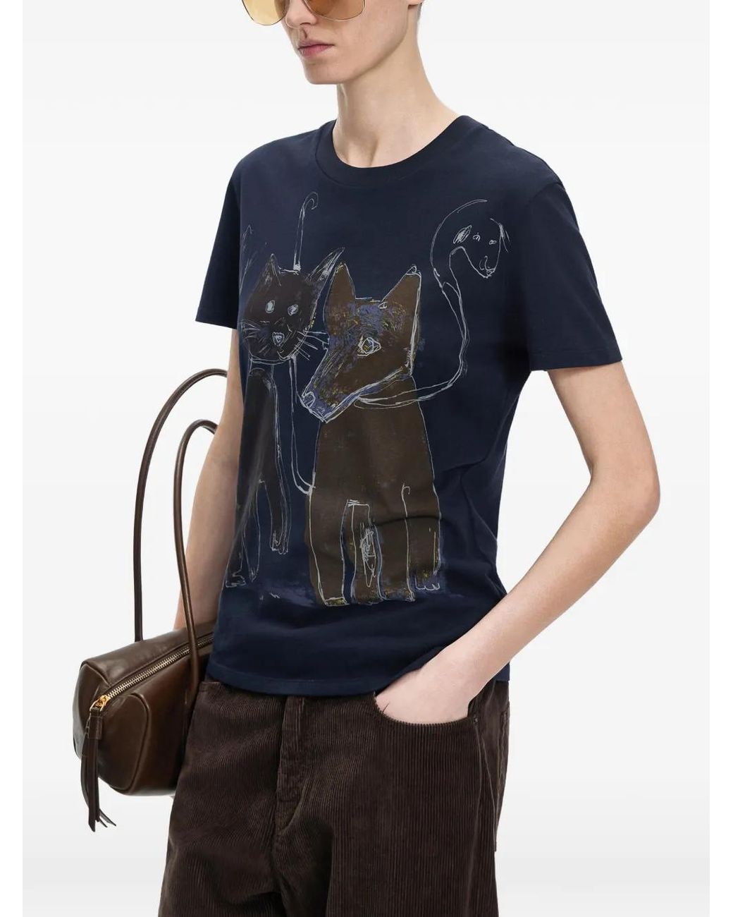JNBY Blue Graphic-Print T-Shirt