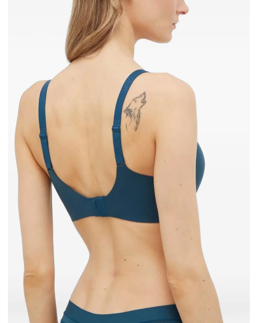 DKNY Blue Logo-Strap Bra