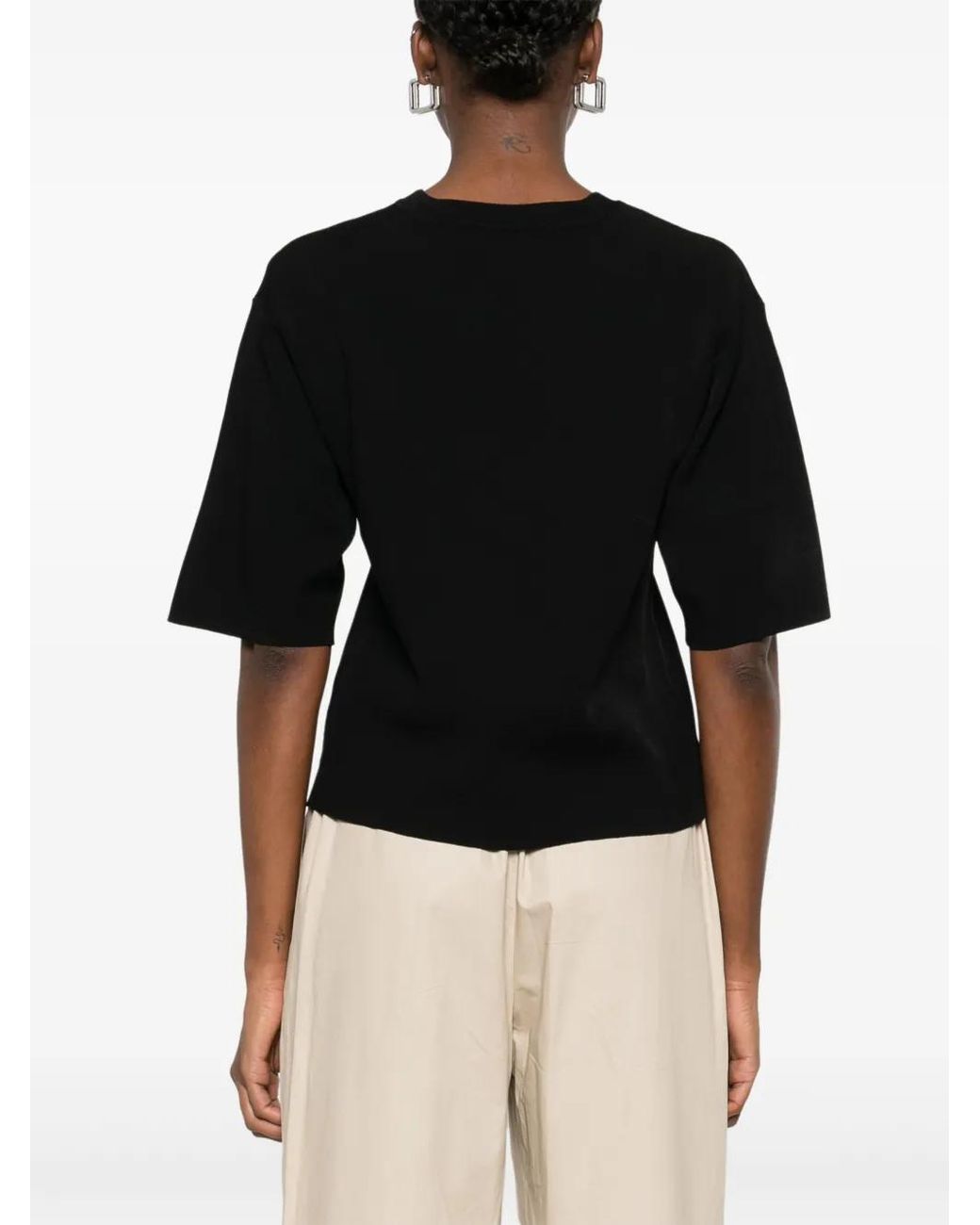Yves Salomon Black Cropped T-Shirt