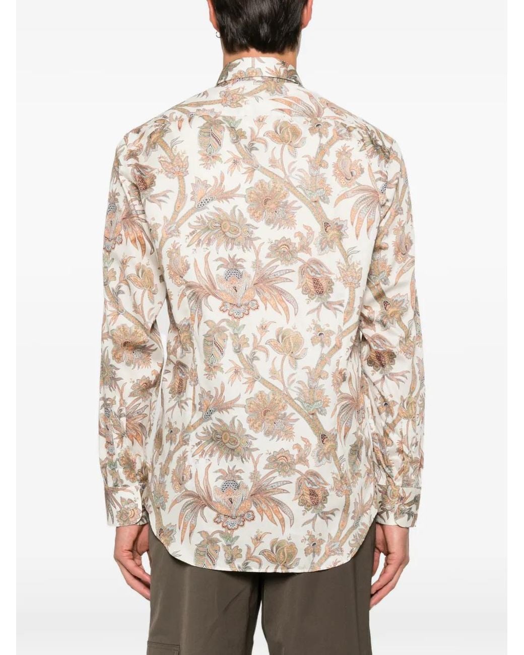 Etro Natural Paisley-Print Long-Sleeve Shirt for men