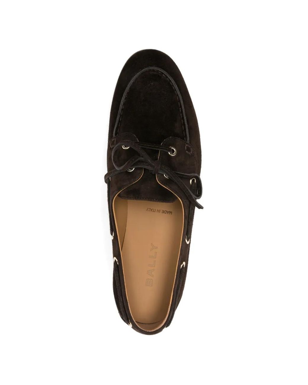 Bally White Plume Lace-Up Suede Loafers