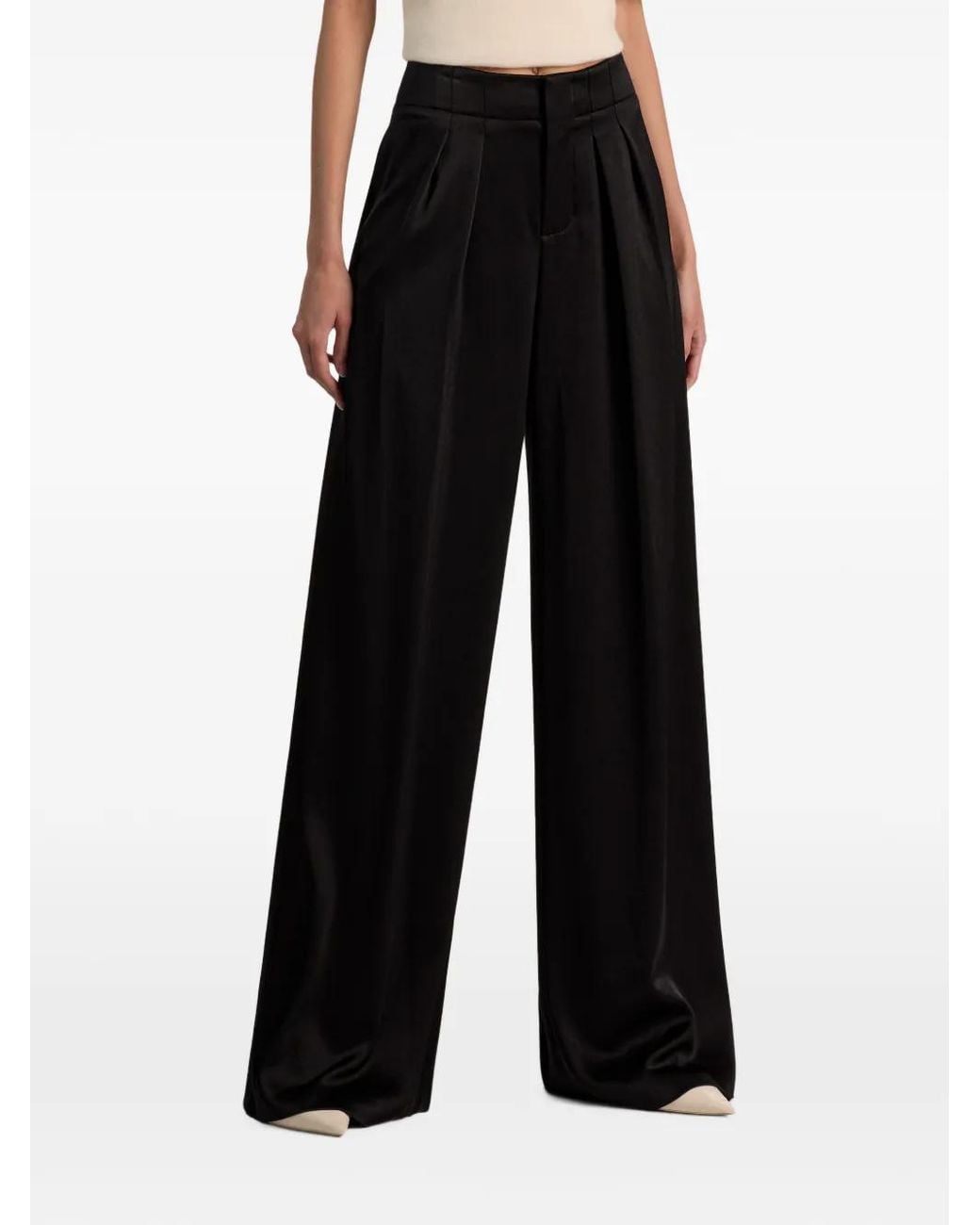 Alice + Olivia Black Pantalon Eloise À Coupe Ample
