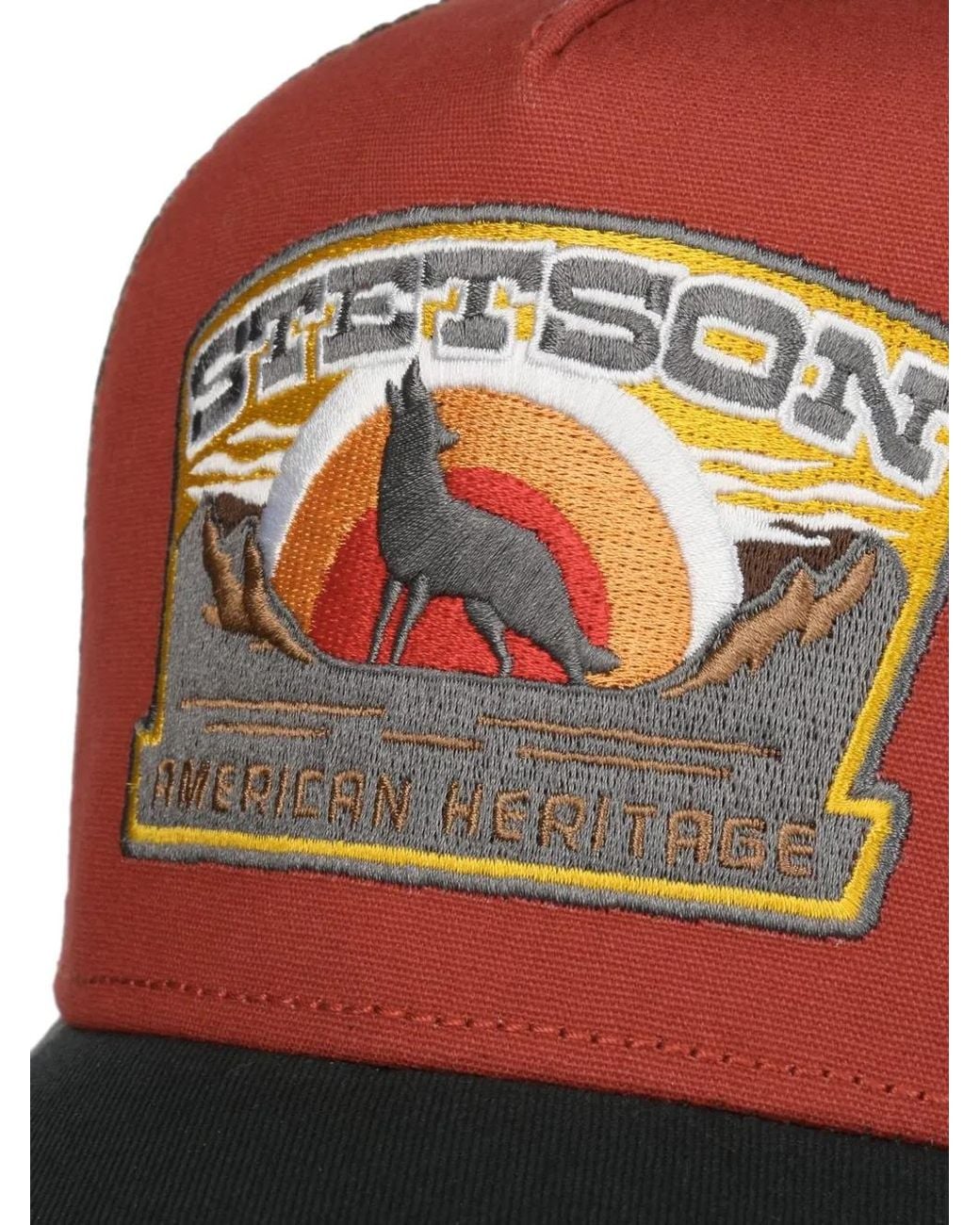 Stetson Red Wolf Logo-Patch Mesh-Panel Cap