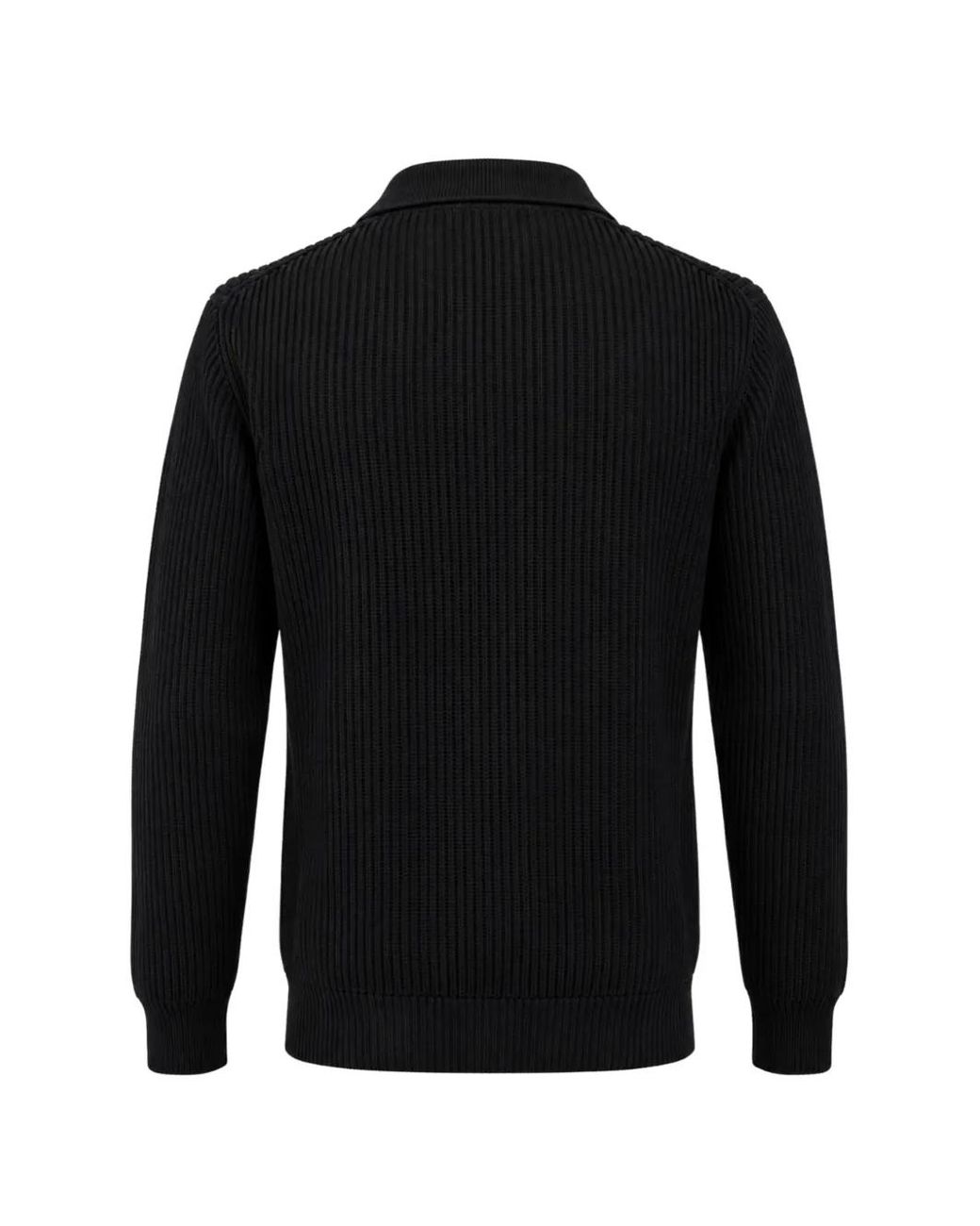 Franzese Collection Black Pull Côtelé Steve Mcqueen À Col Pointu for men