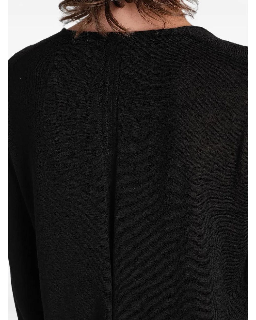 Rick Owens Black Extreme V-Neck Sweater
