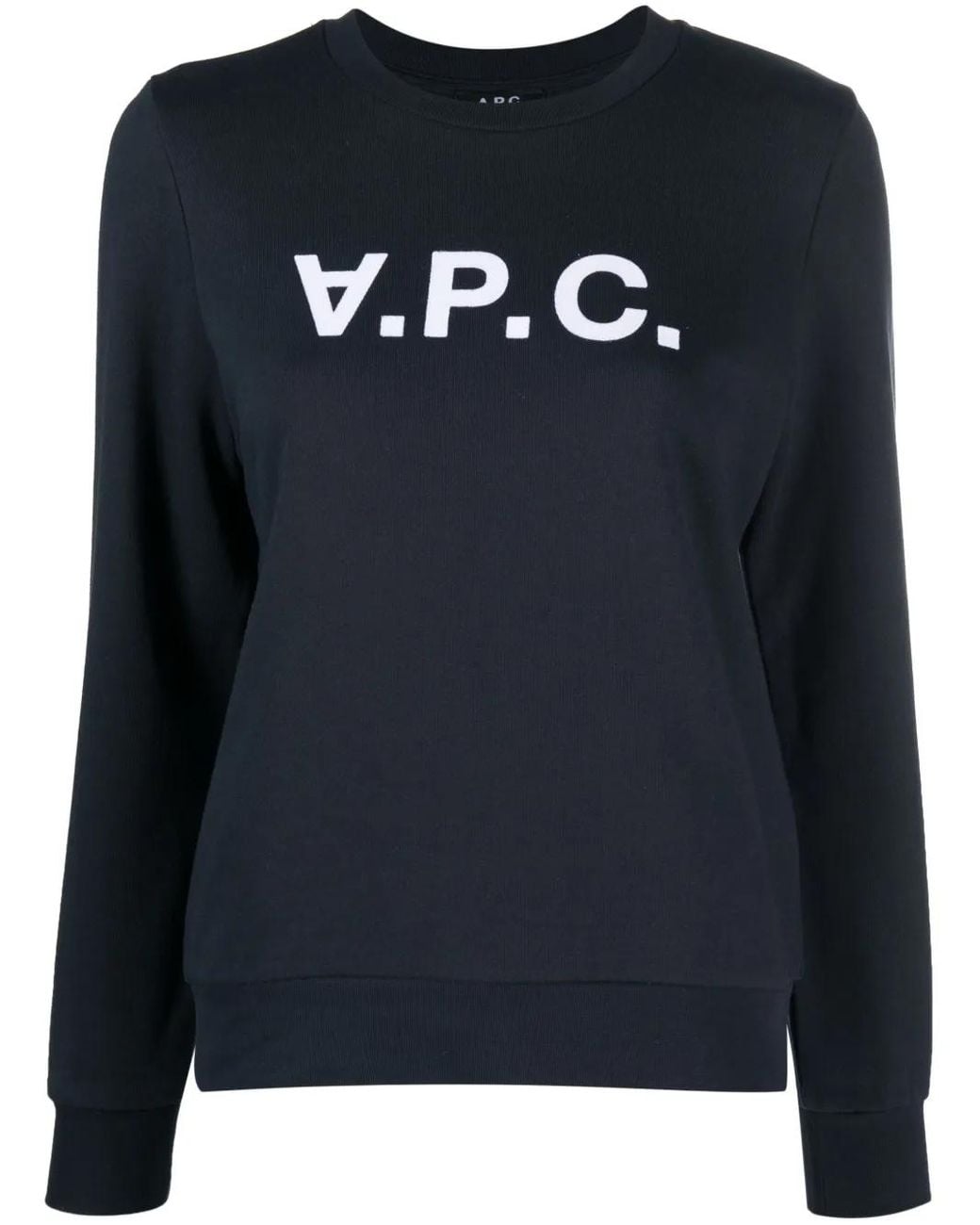 A.P.C. Blue Logo-Print Long-Sleeve Sweatshirt