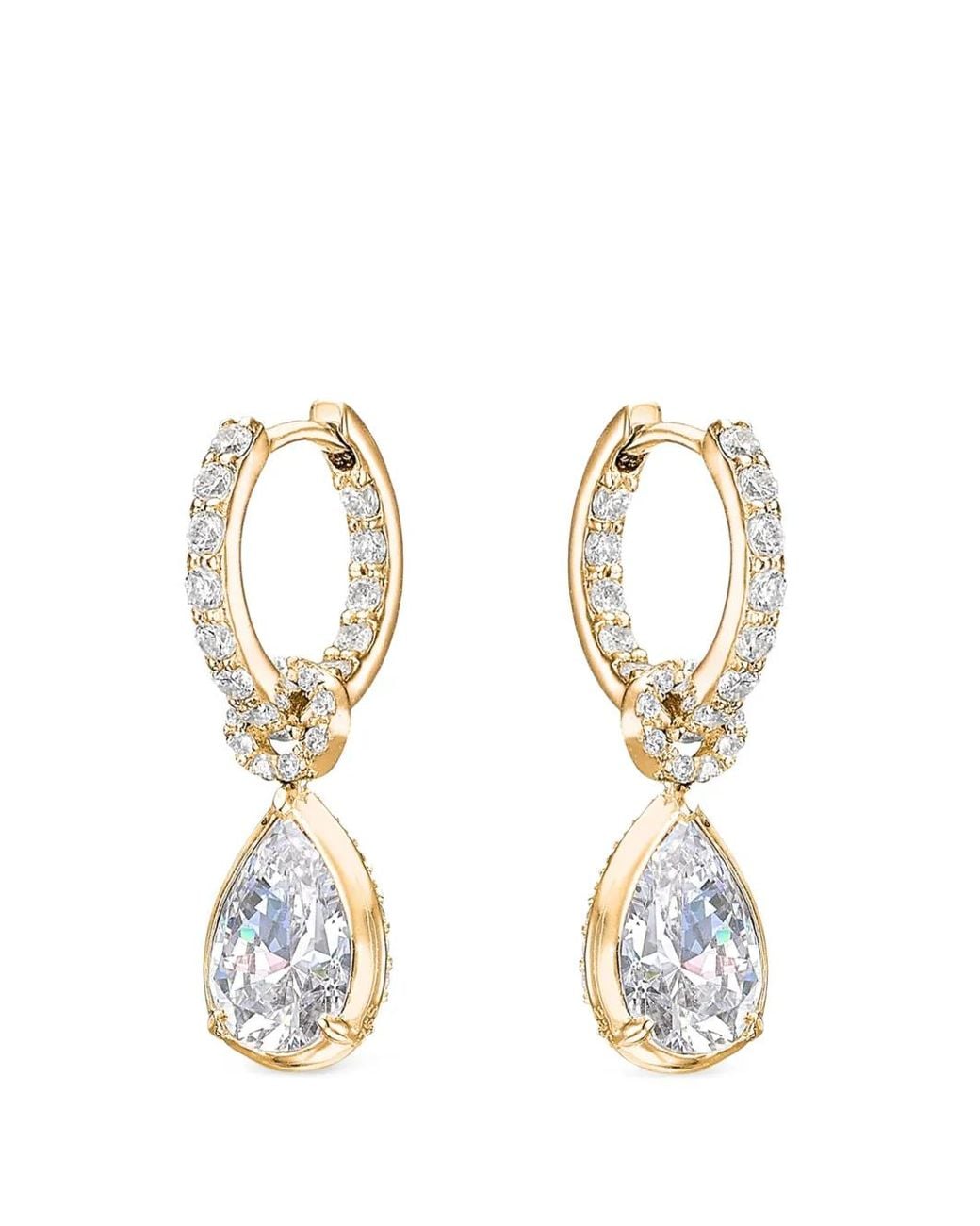 Anabela Chan White Diamond Pendant Hoop Earrings