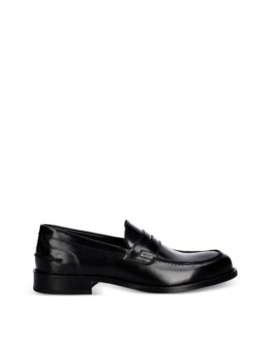 Baldinini Black Leather Penny Loafers for men