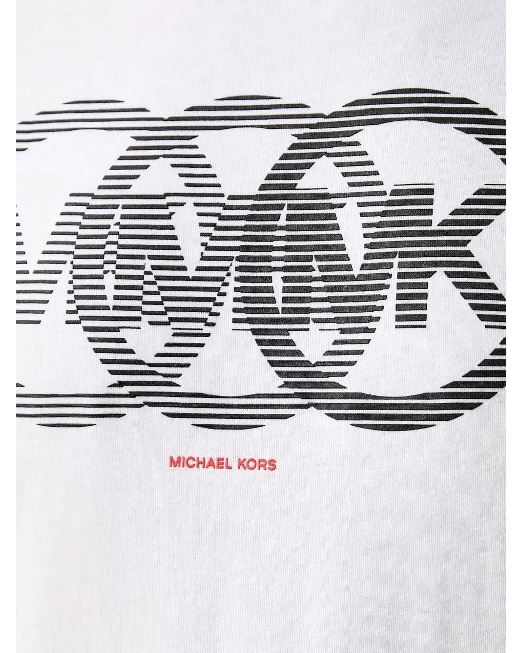 Michael Kors White Logo-Print Crew-Neck T-Shirt for men