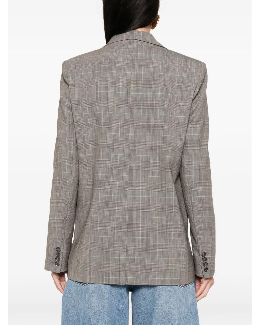 Maje Gray Checked Suit Jacket