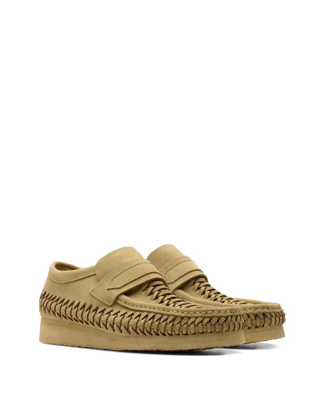 Clarks Brown Woven "Maple Suede" Loafers for men