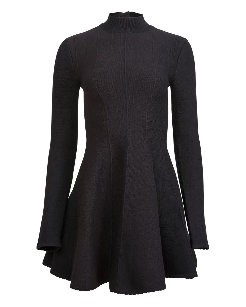 Fleur du Mal Black Long-Sleeve Flared Dress