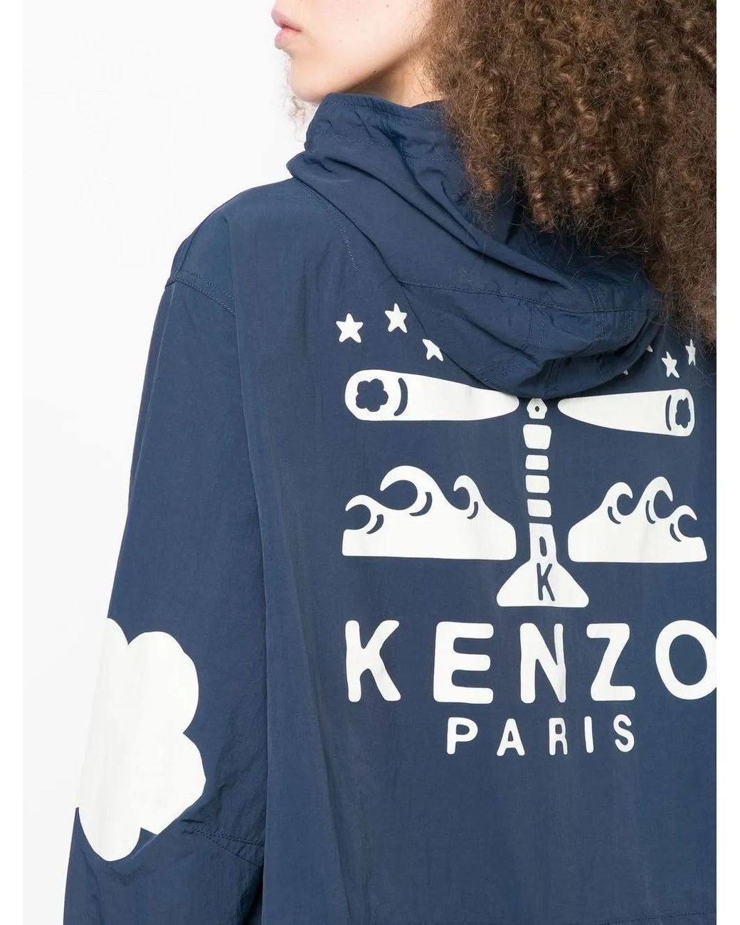 KENZO Blue Sailor Long Windbreaker Jacket