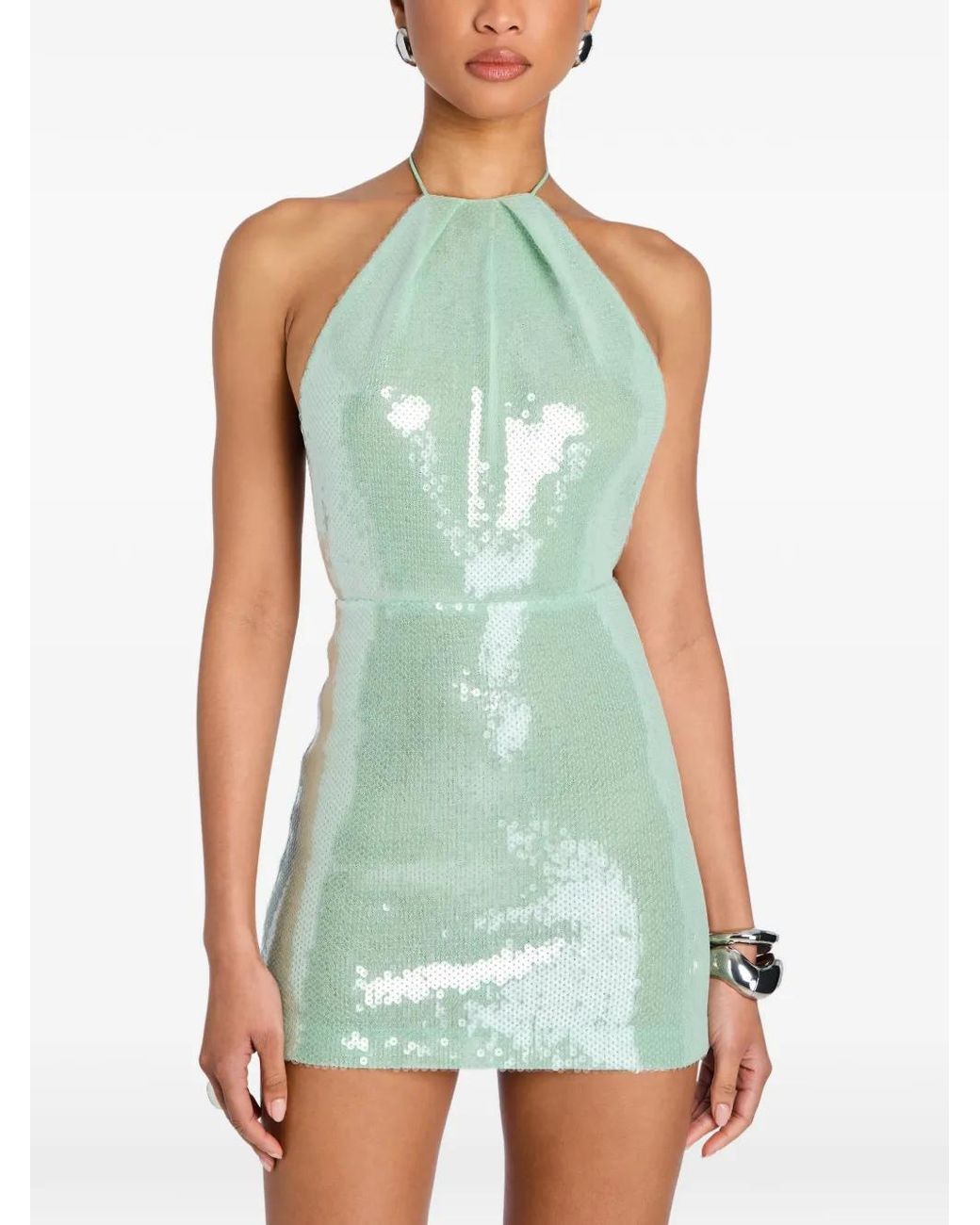 retroféte Green Tulip Sequin Dress