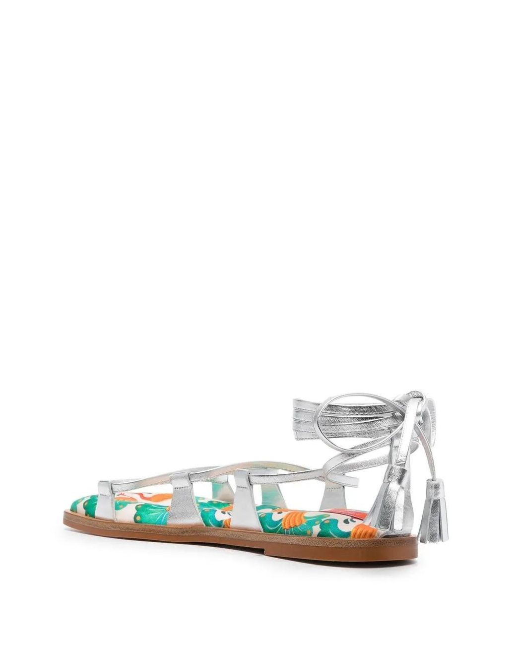 LaDoubleJ Gray Gladiator Flat Sandals