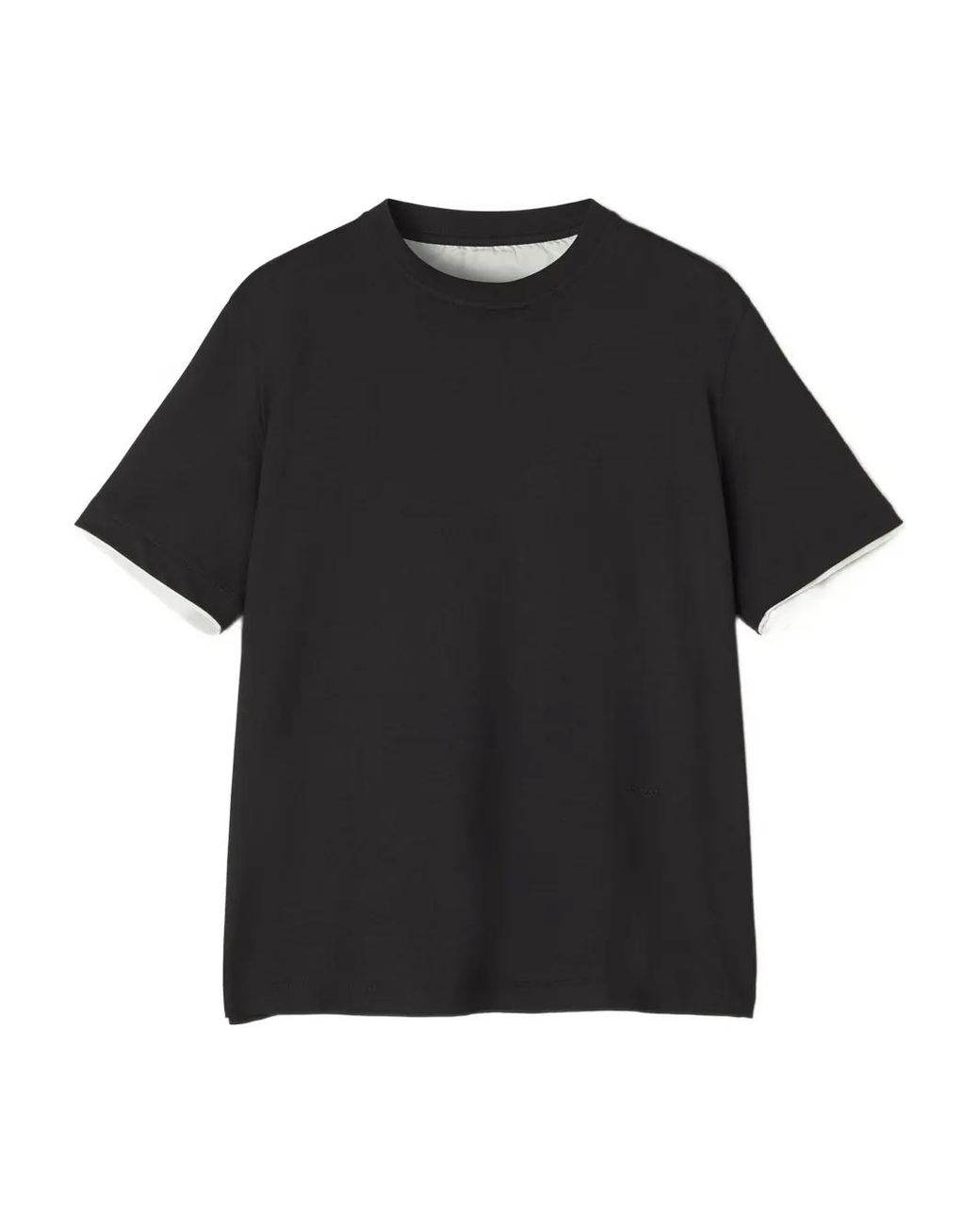 Lanvin Black Double-layered Cotton T-shirt for men
