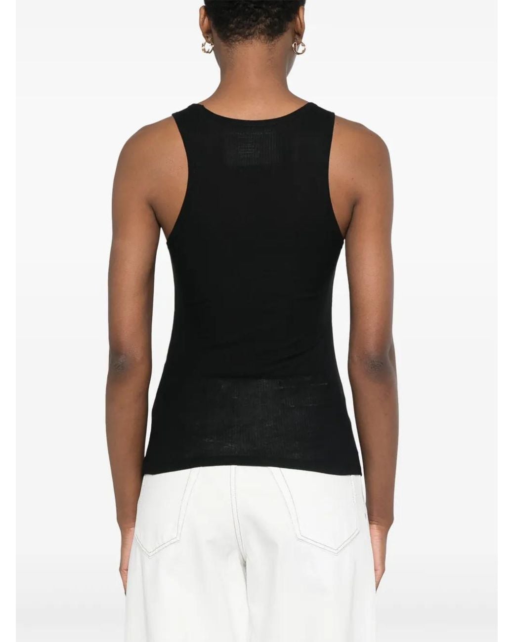 Majestic Filatures Black Ribbed Tank Top