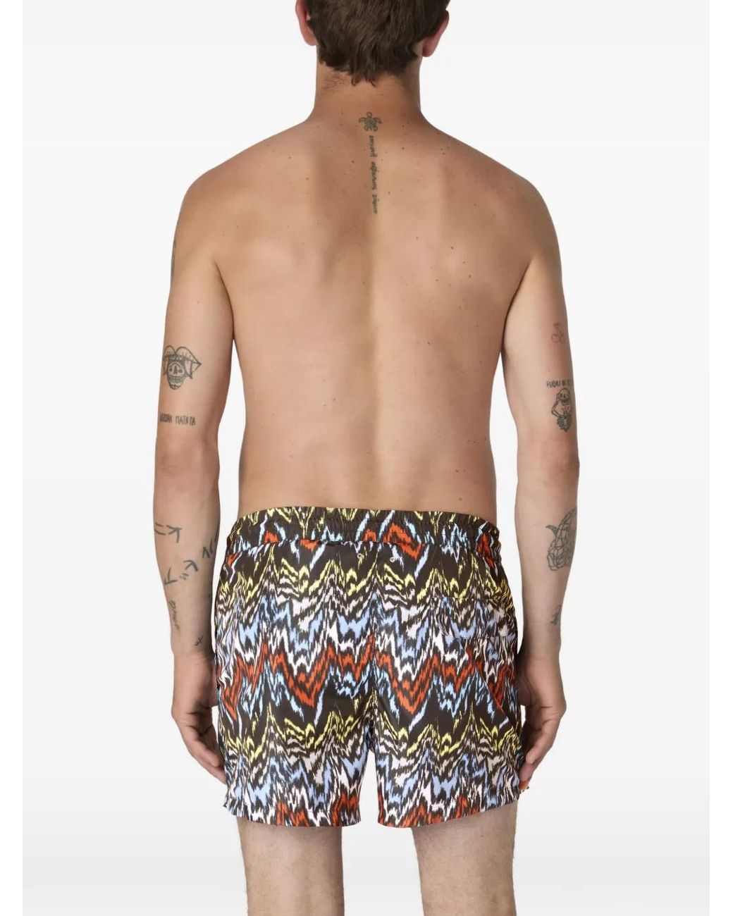 Missoni Black Zigzag-Pattern Swim Shorts for men