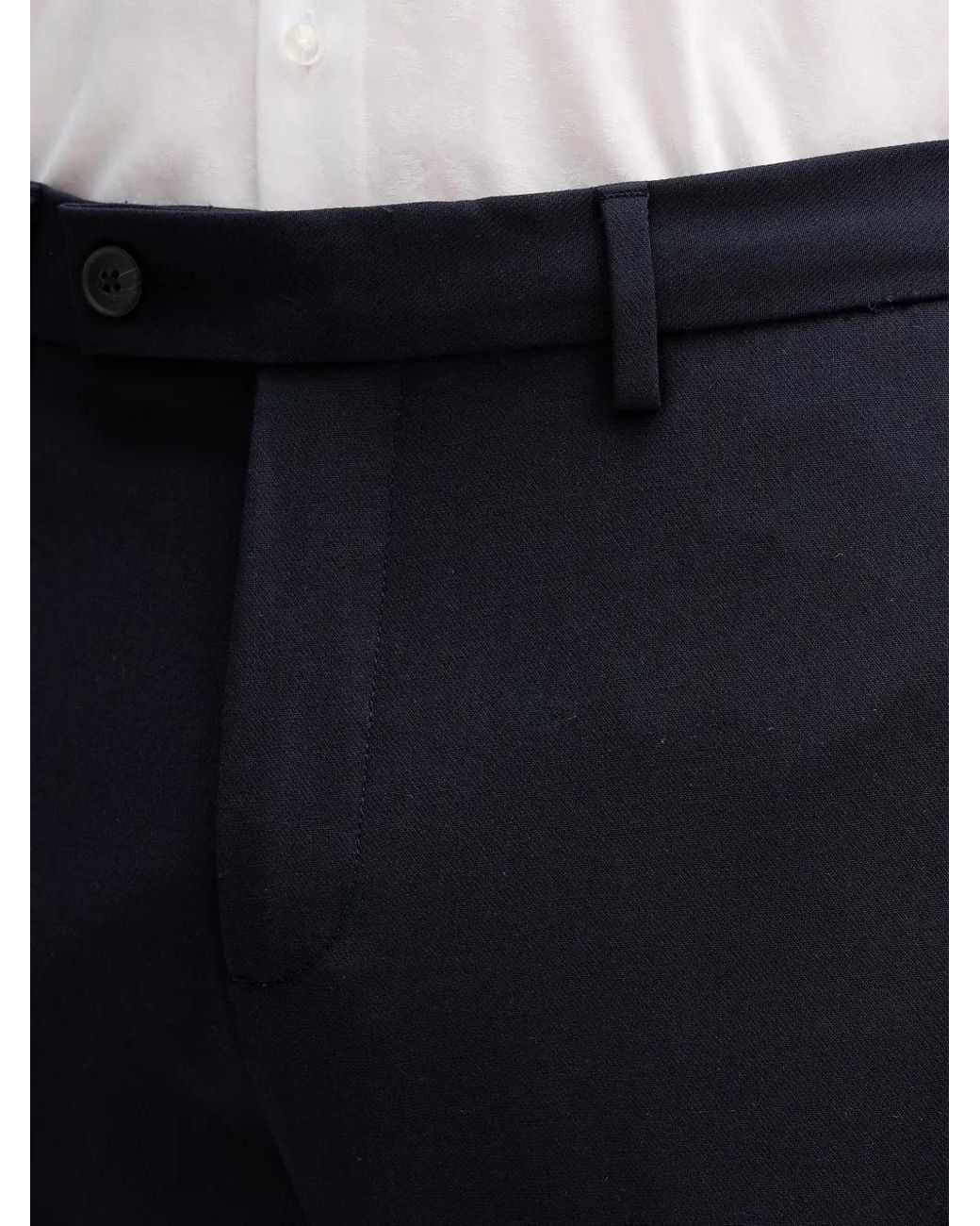 Benetton Black Belt-Loop Trousers for men