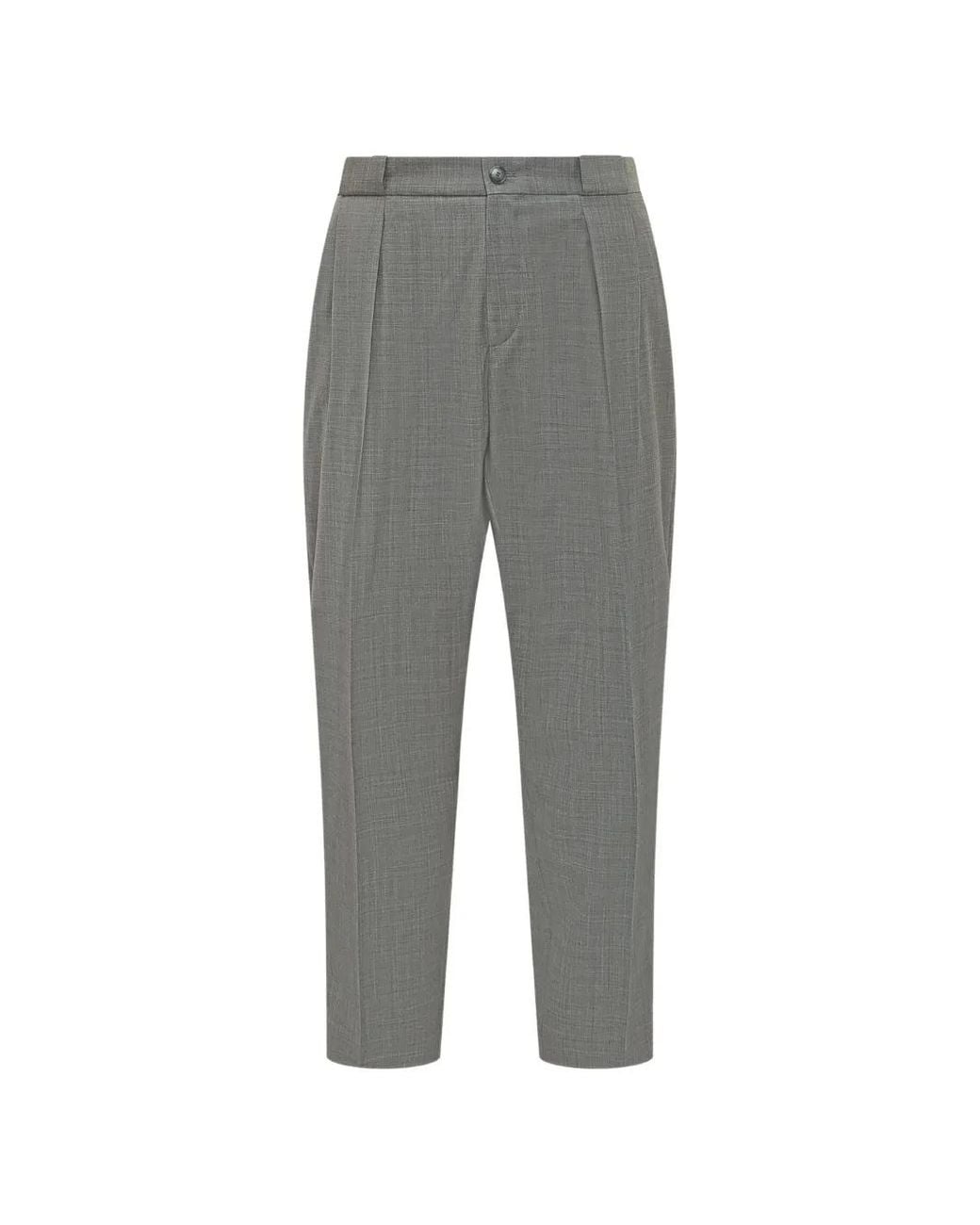 Boss Gray Pleated Trousers for men