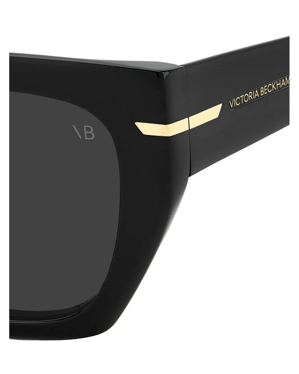 Victoria Beckham Black Stripe-Detail Cat-Eye Sunglasses