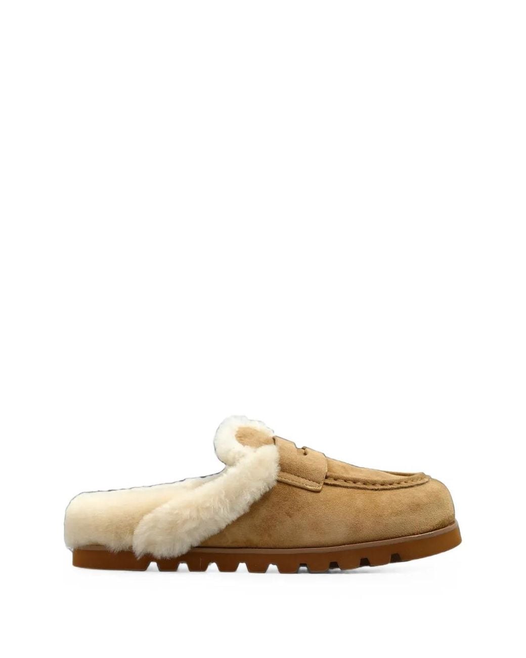 Naked Wolfe White Corded Shearling-Lined Mules