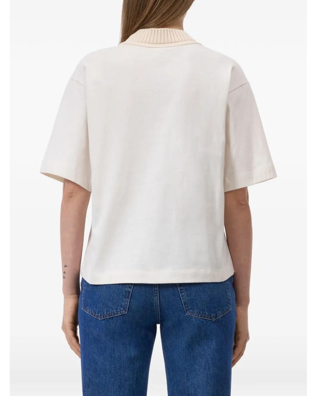Closed White Logo-Embroidered T-Shirt