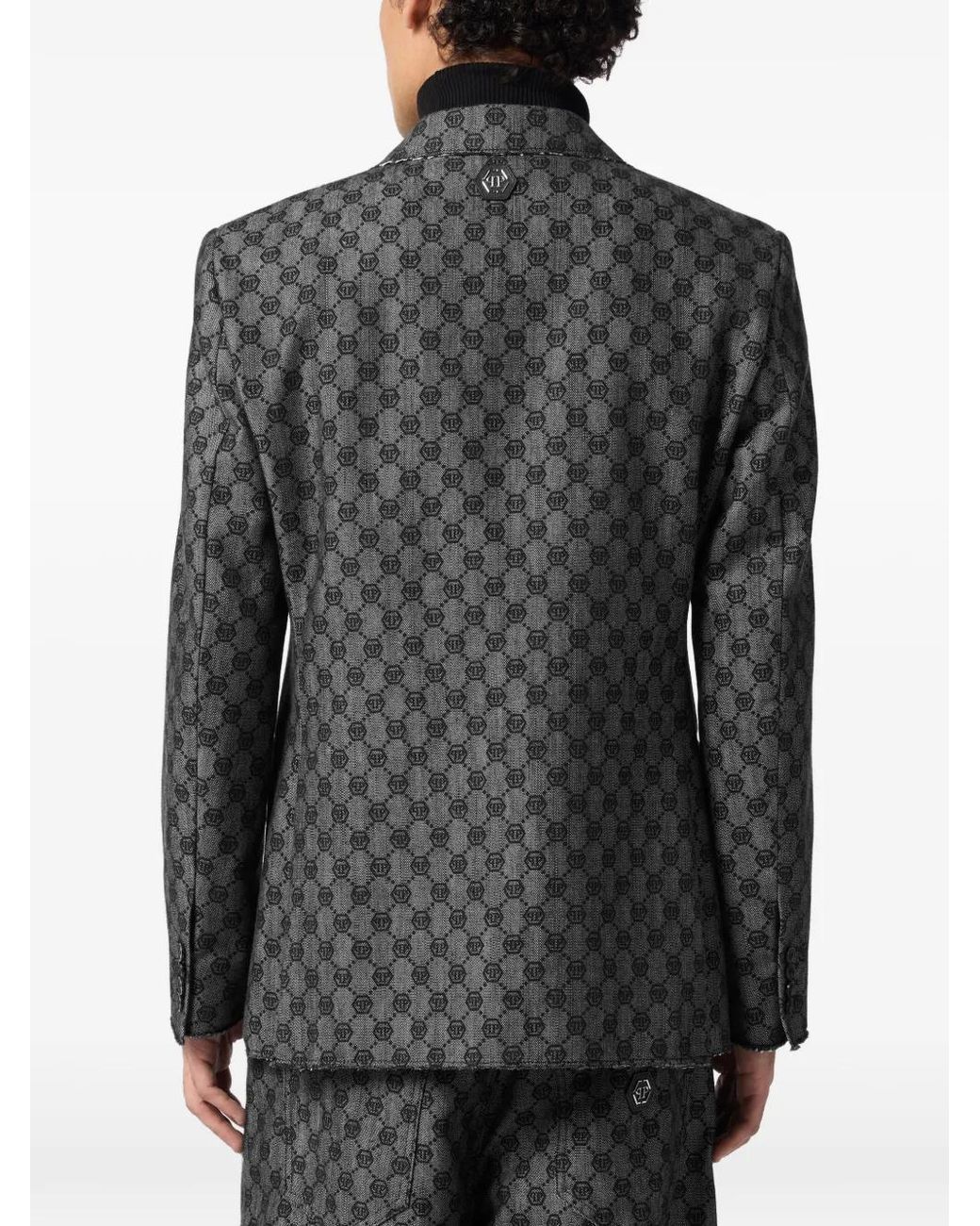 Philipp Plein Miami Vice Blazer Met Monogram in het Black voor heren