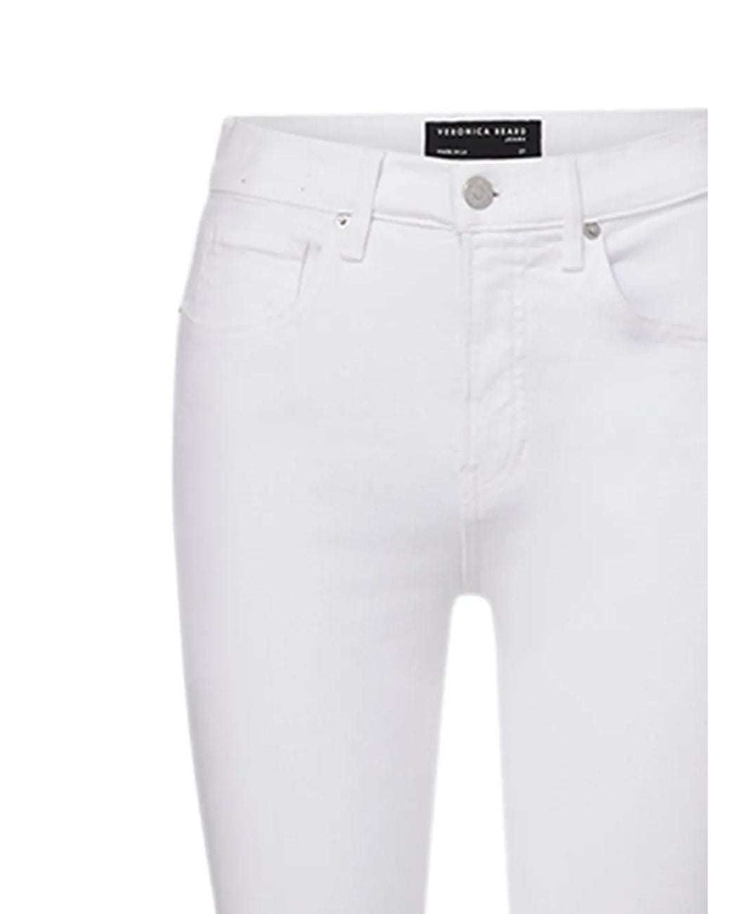 Veronica Beard White Flare Five-Pocket Jeans