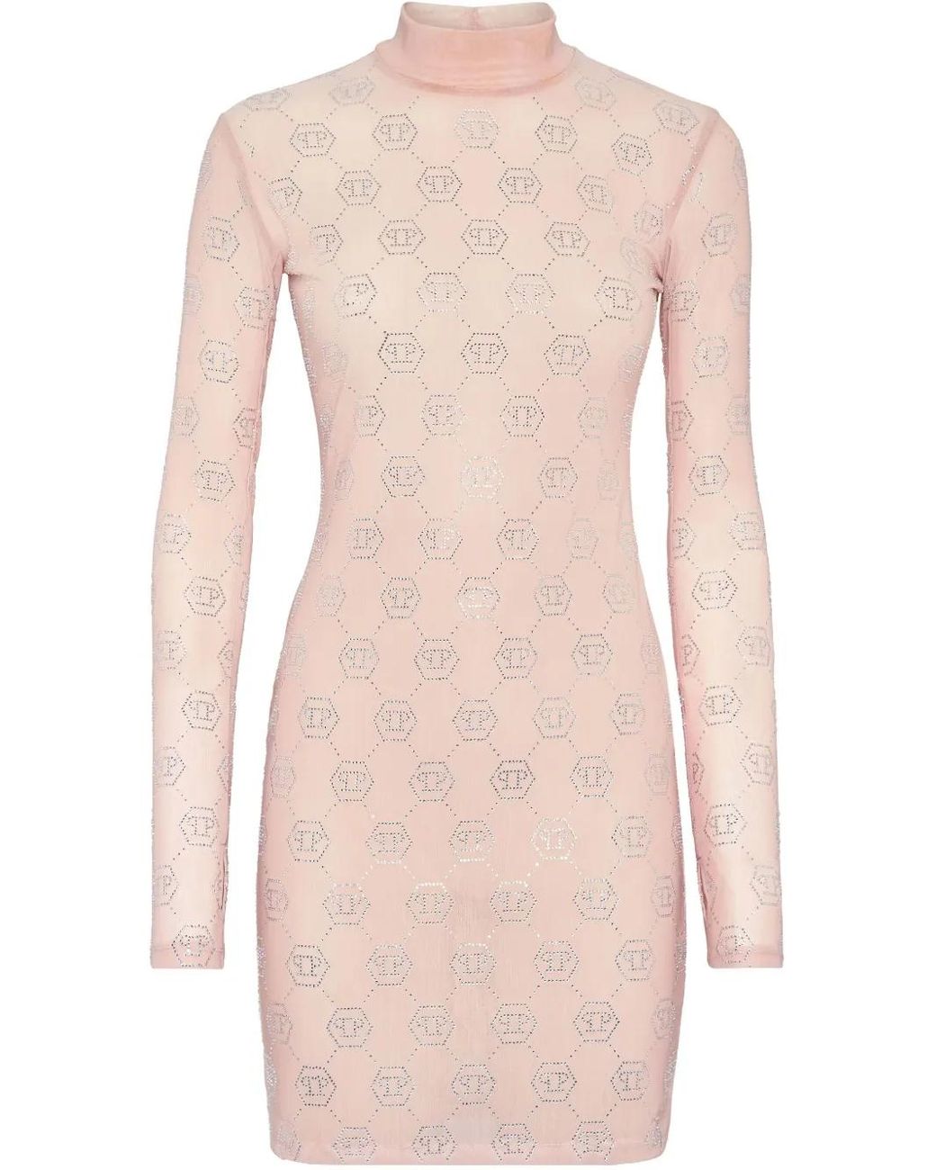 Philipp Plein Pink Monogram Jersey Dress