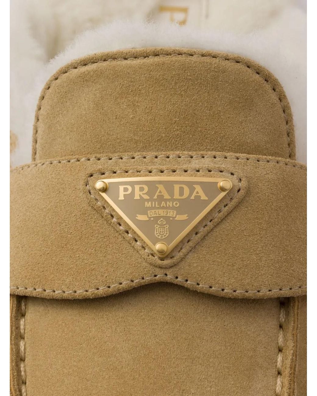 Prada White Suede Mules