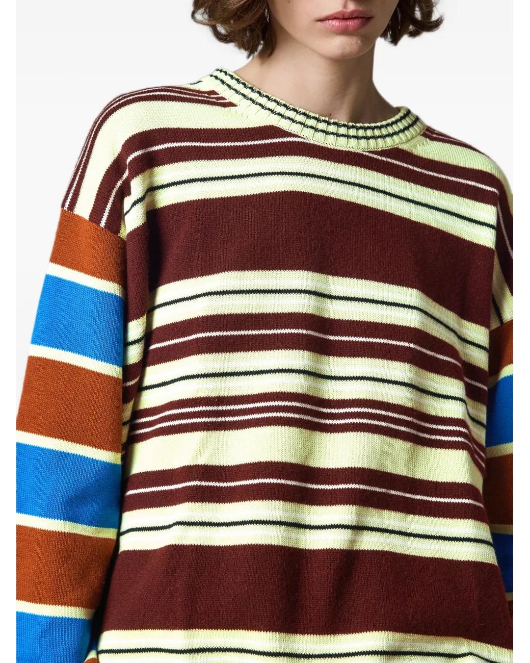 Paul Smith Brown Striped Crew-Neck Sweater