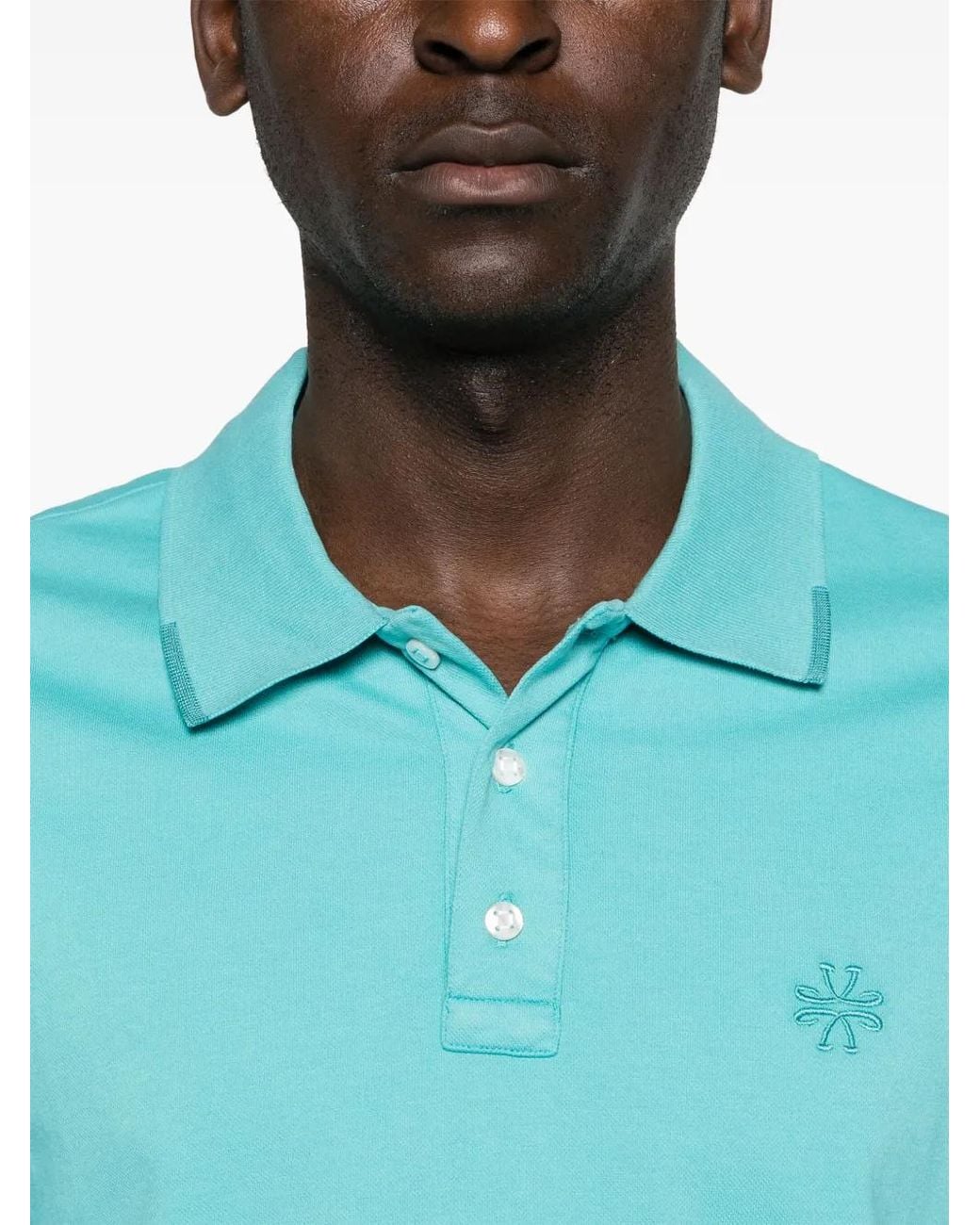 Jacob Cohen Blue Short-Sleeve Piqué Polo Shirt for men