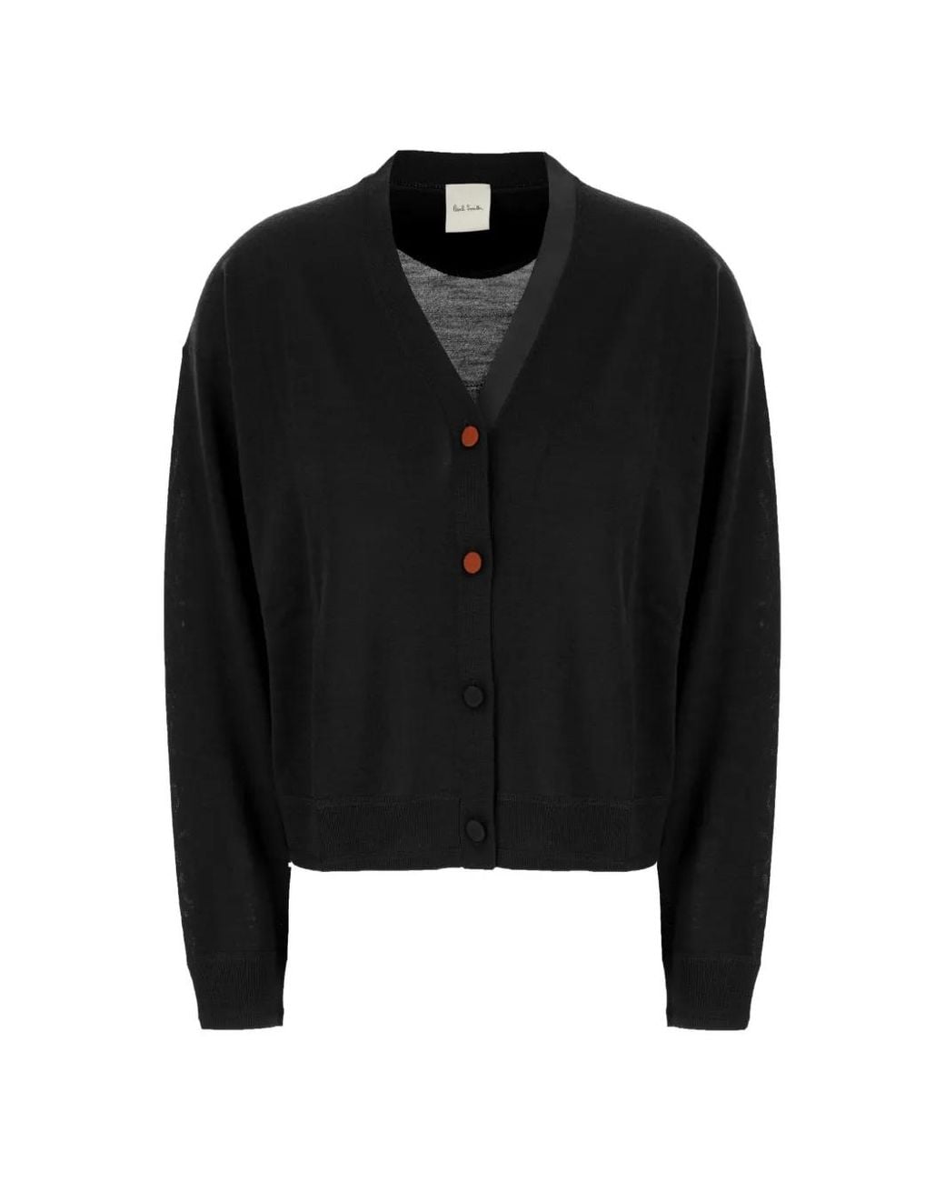 Paul Smith Black Contrast-Button V-Neck Cardigan