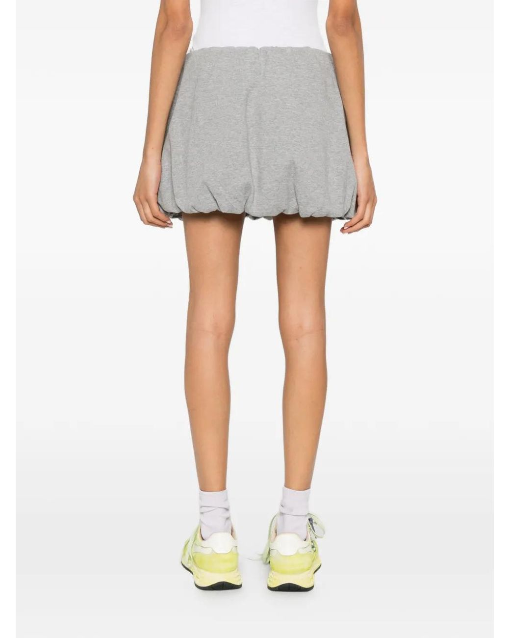 DUNST Gray Bubble-Hem Mini Skirt