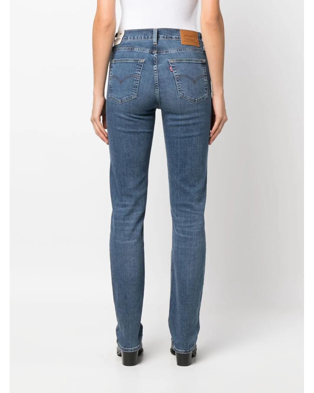 Levi's Blue 724 High Rise Straight Wave Mid