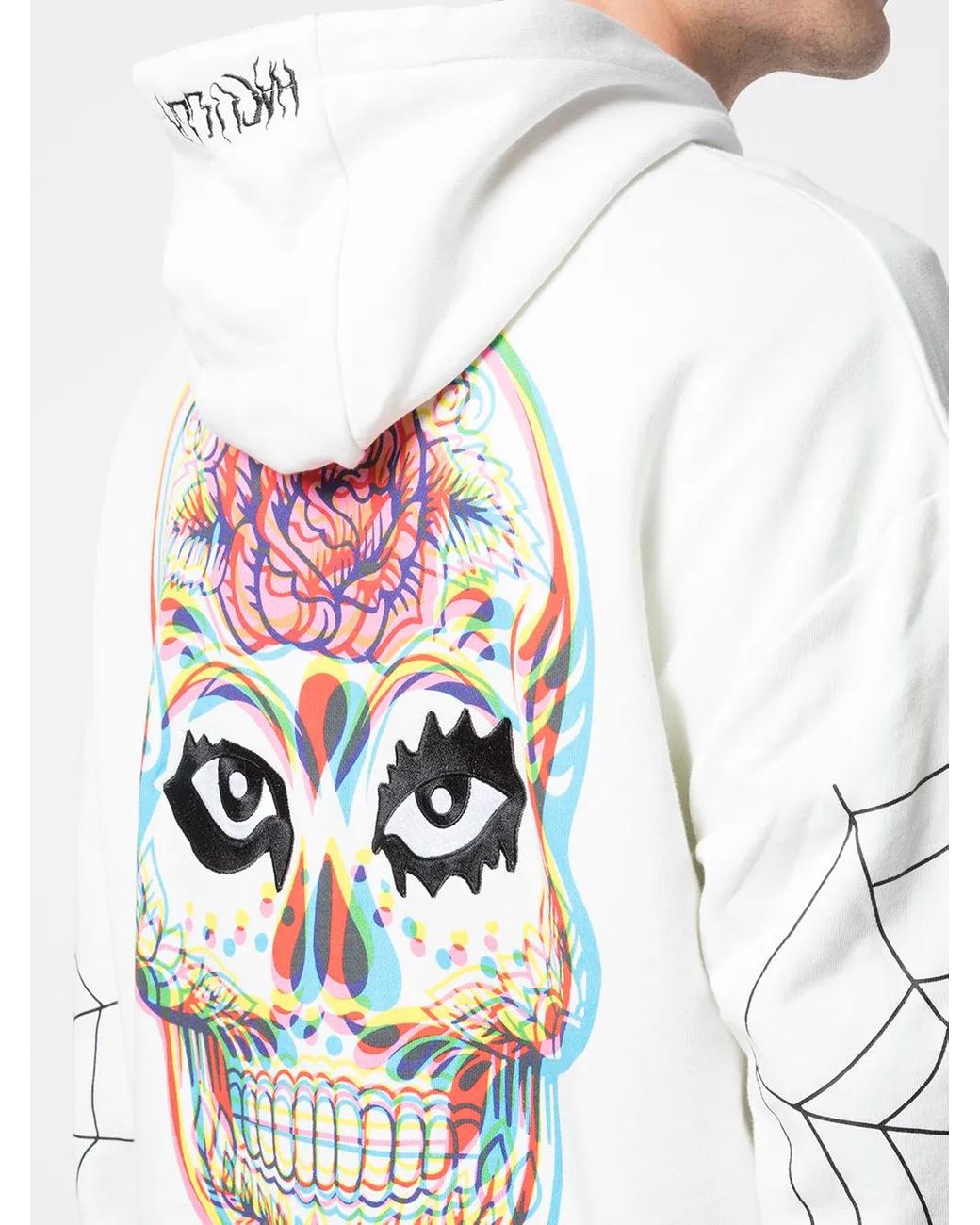 Haculla White Sugar Drop Shoulder Hoodie for men