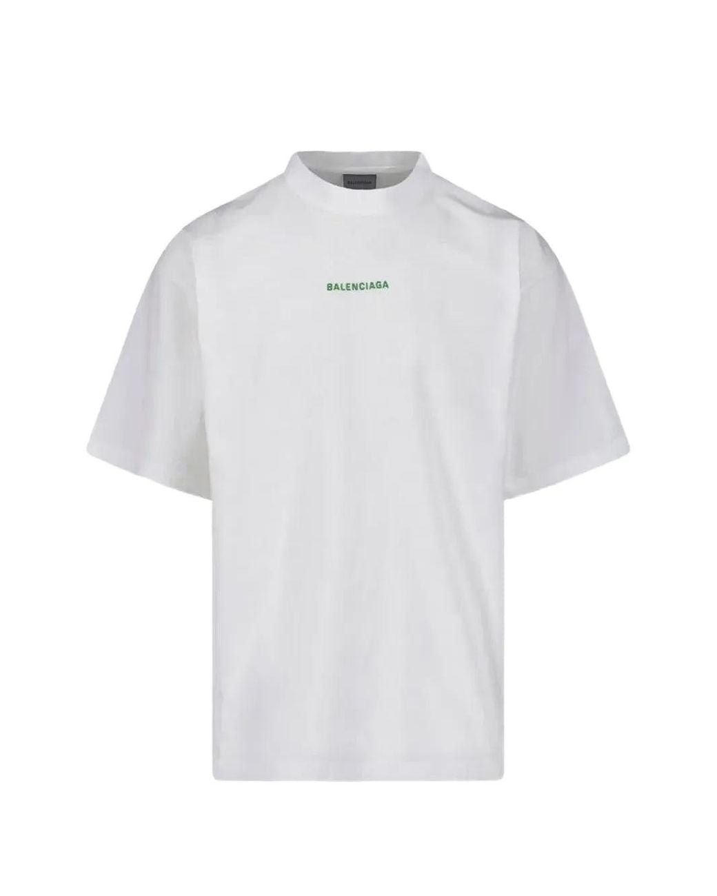 Balenciaga White Logo-Print Cotton T-Shirt for men