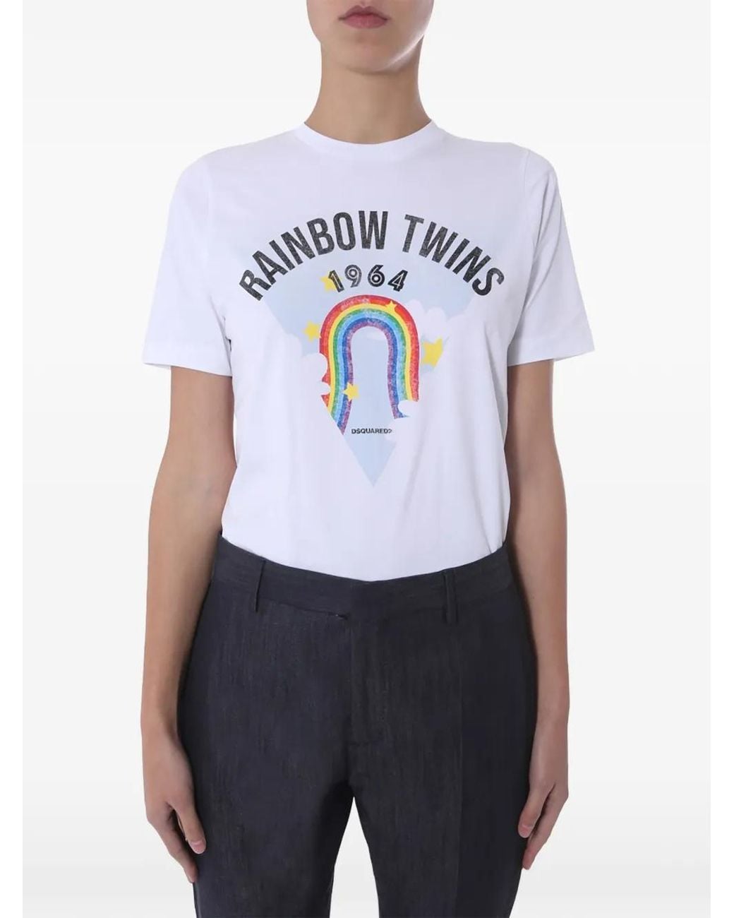 DSquared² White Graphic-Print Renny T-Shirt